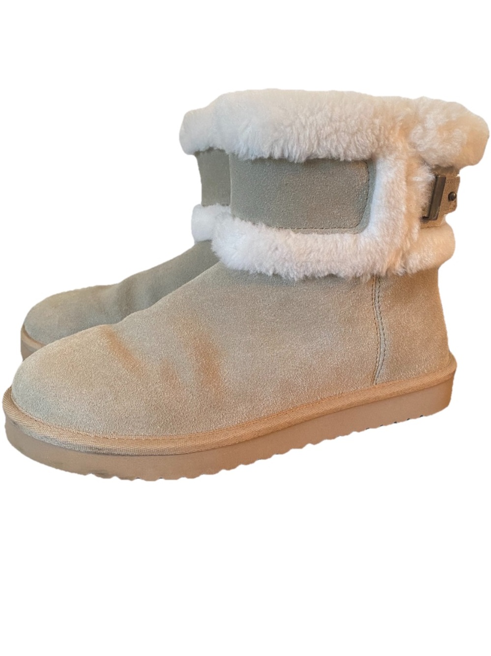 Koolaburra by Ugg Barlee Mini Ankle Boot Dune Gray Women's Size 7 - Picture 2 of 9